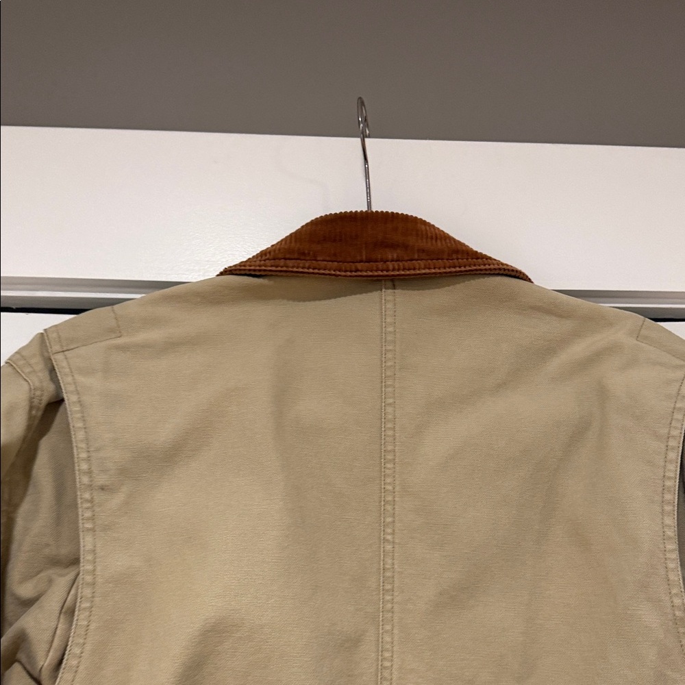 Lands' End Tan Utility Jacket with Brown Corduroy Collar - Picture 11 of 14